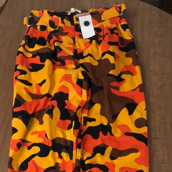 orange camo cargo pants